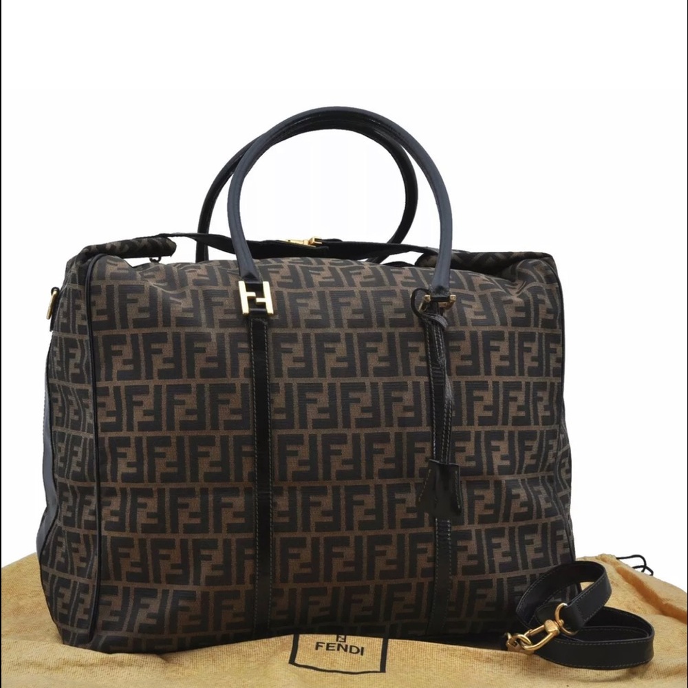Authentic Fendi Zucca travel shoulder bag